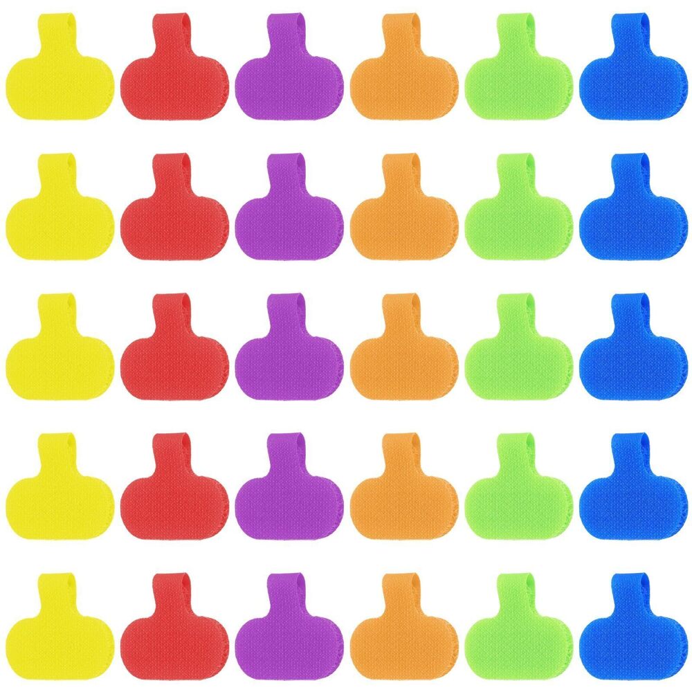 5144 30 PCS Reusable Cord Labels for Electronics, Multi-Color Nylon Cable